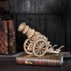 Mô Hình Gỗ Lắp Ráp 3D Medieval Wheeled Cannon (Xe Bắn Pháo) (Wood Color) - Robotime - KW801