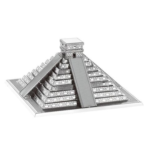 Mô hình kim loại lắp ráp 3D Maya Pyramid (Kim Tự Tháp Maya) (Silver) – Metal Works MP082