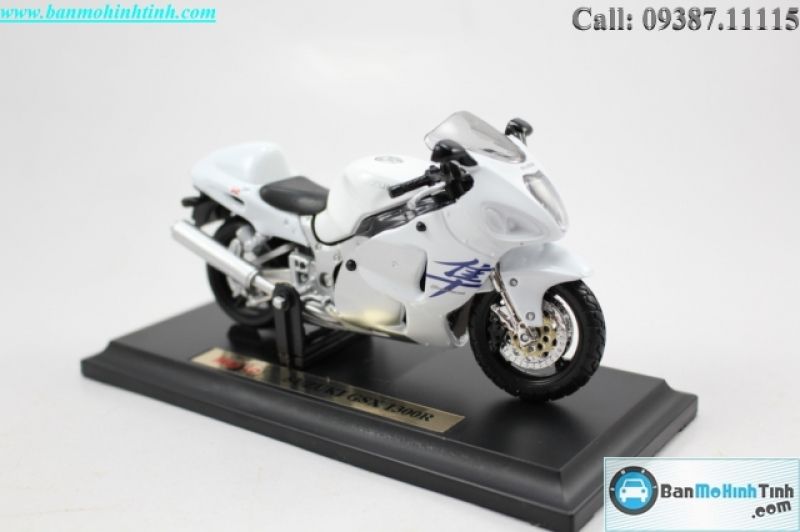  Mô hình xe mô tô  Suzuki GSX1300R White 1:18 Maisto 