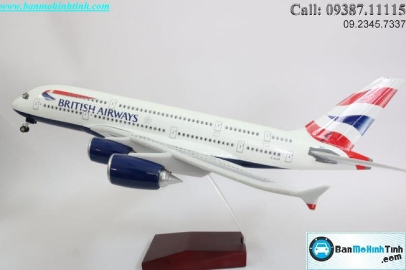 MÔ HÌNH MÁY BAY AIRBUS A380 BRITISH AIRWAYS V&G 131 1:160 EVERFLY (47CM CÓ ĐÈN LED)