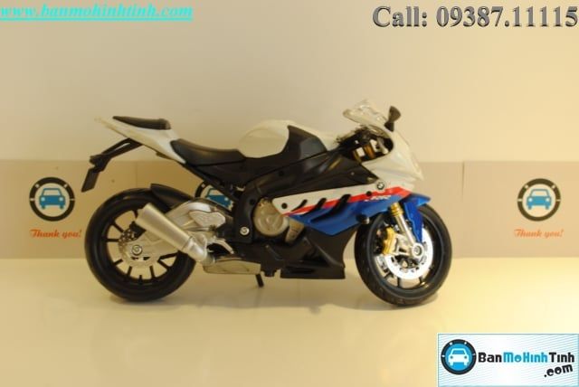  Mô hình xe mô tô  BMW S1000 RR White 1:12 Maisto 