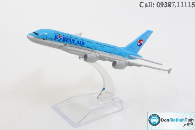MÔ HÌNH MÁY BAY AIRBUS A380 KOREAN AIR 16CM EVERFLY