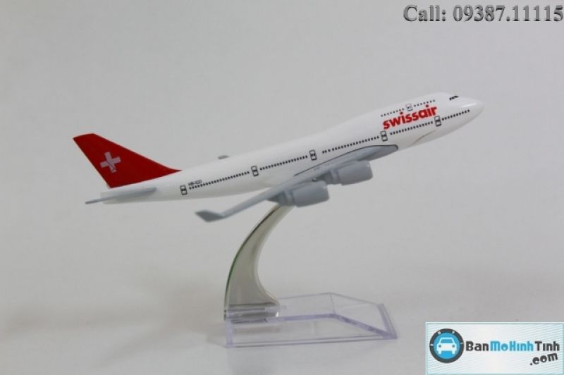 MÔ HÌNH MÁY BAY B747 SWISS AIR EVERFLY 16CM
