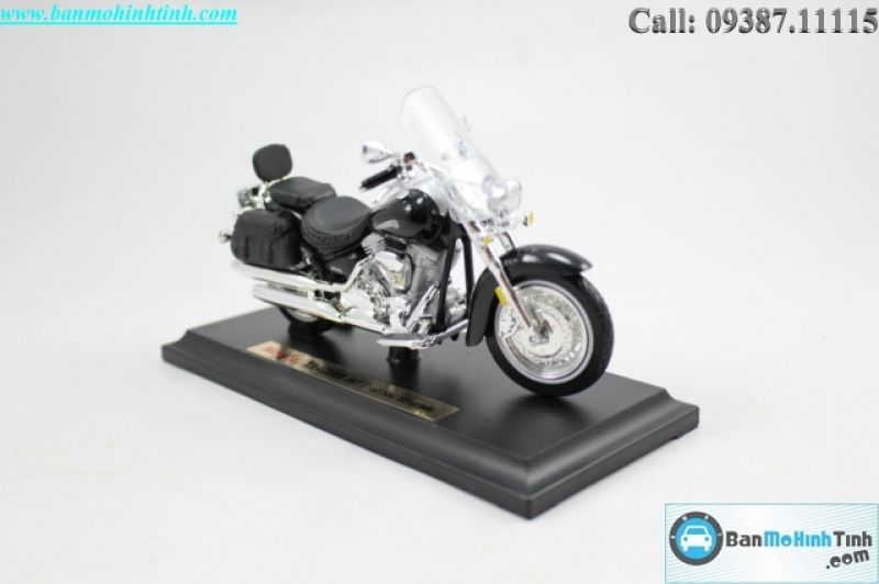  Mô hình xe mô tô Yamaha Roadstar Silverado Black 1:18 Maisto 