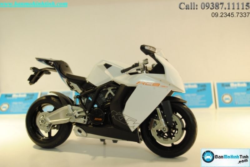  Mô hình xe mô tô  KTM RC8 White 1:10 Welly 