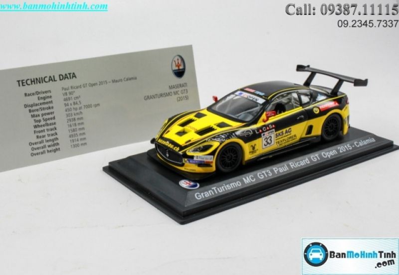 MÔ HÌNH MASERATI GRANTURISMO MC GT3 2015 CALAMIA 1:43 DEALER