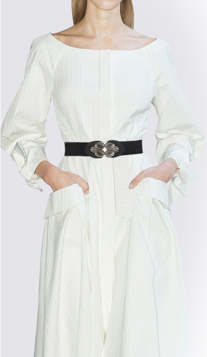 Madam Dzi - Thắt lưng thun khóa hình xò xanh đen
