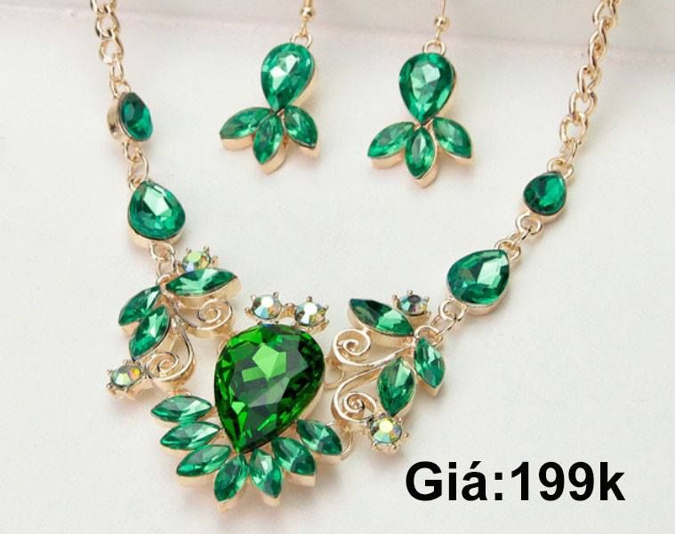 Bộ Vòng Cổ Cá 3 Đuôi Xanh