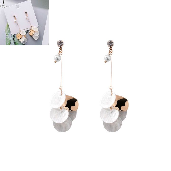 Bông tai xà cừ trắng