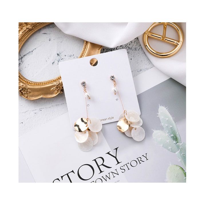 Bông tai xà cừ trắng