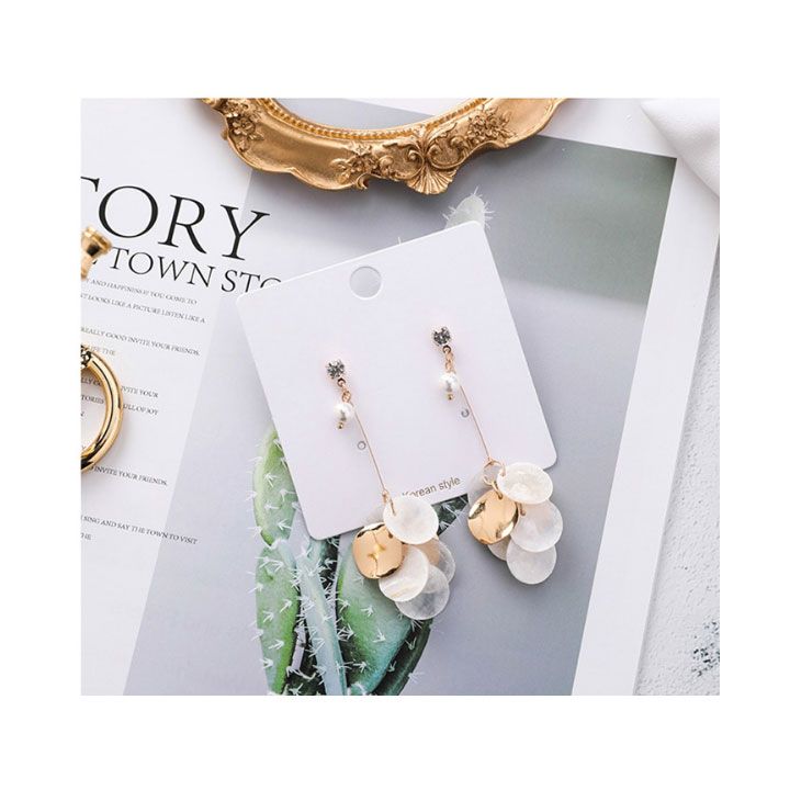 Bông tai xà cừ trắng