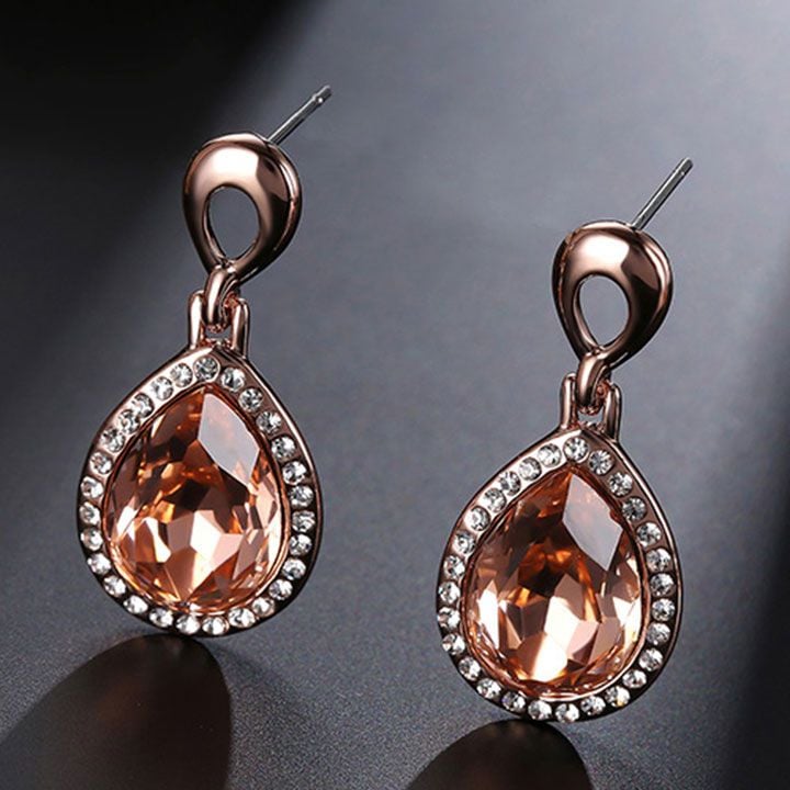 Bông tai pha lê giọt nước