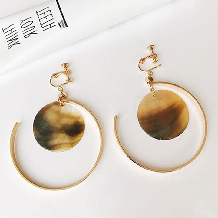 Bông tai tròn xà cừ