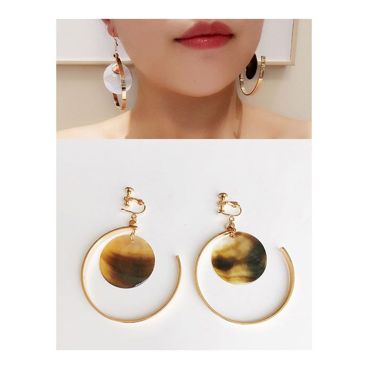 Bông tai tròn xà cừ