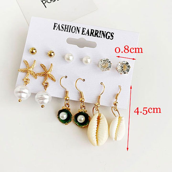 Set 6 đôi bông tai đại dương