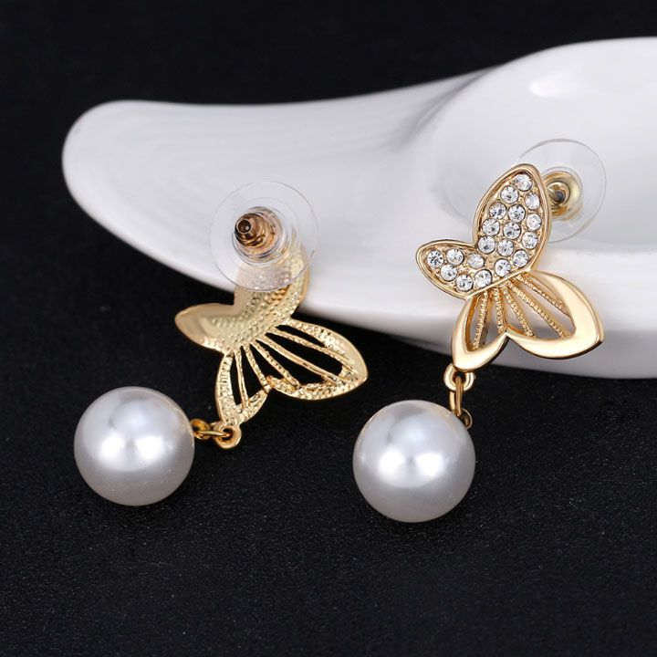 Bông tai cánh bướm hạt châu