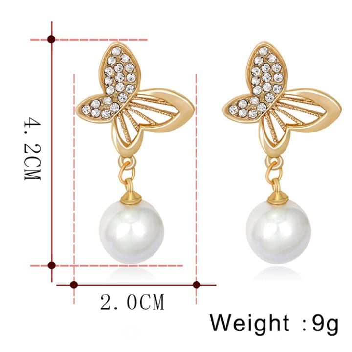 Bông tai cánh bướm hạt châu