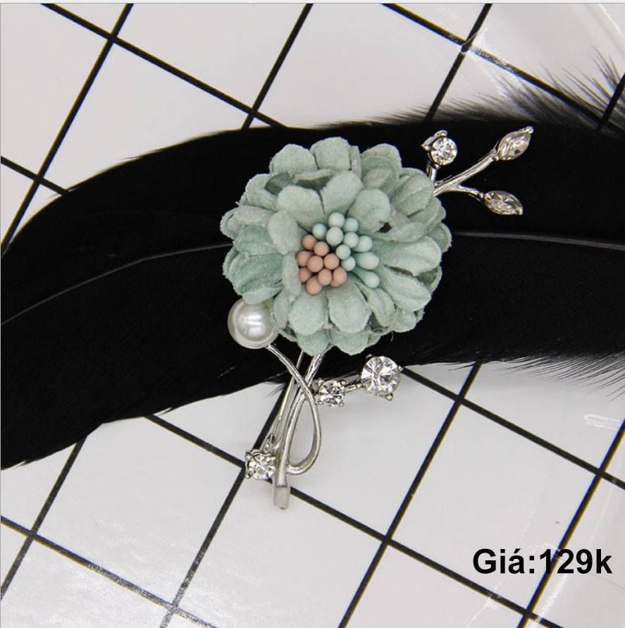 Cài áo Hoa Vải Xanh