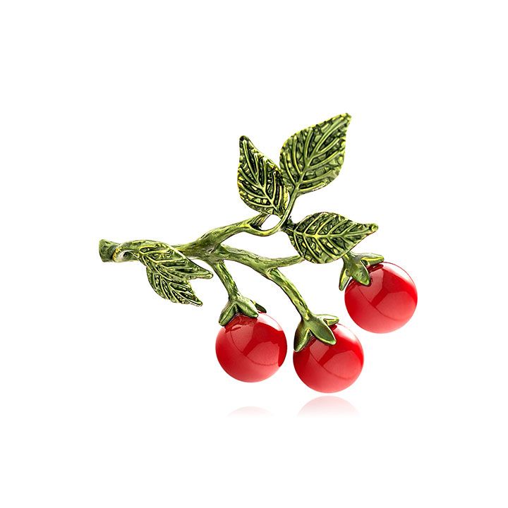 Cài áo cành cherry