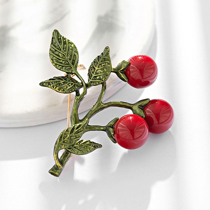 Cài áo cành cherry
