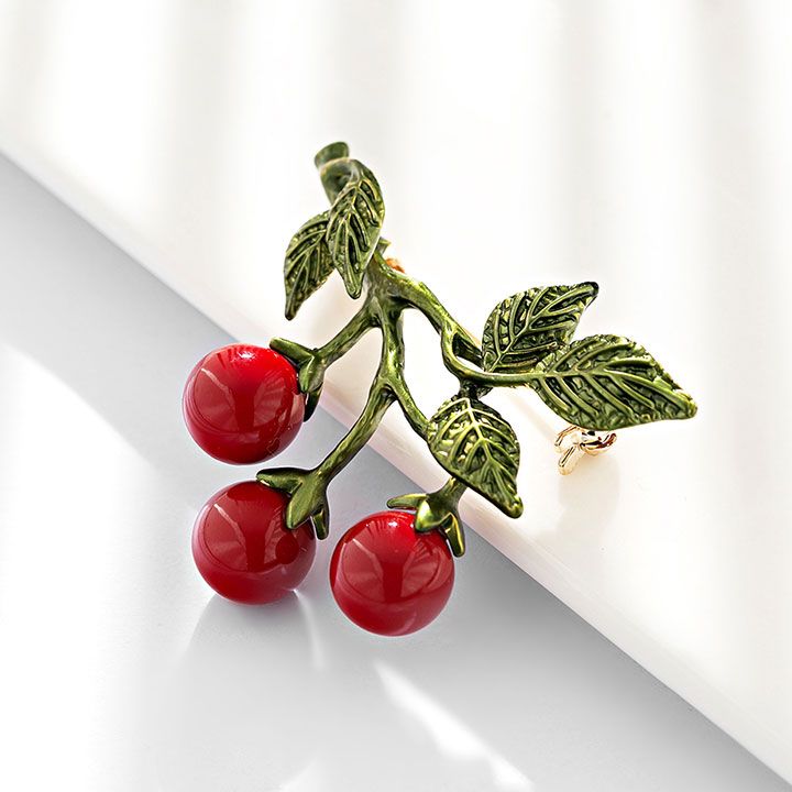 Cài áo cành cherry