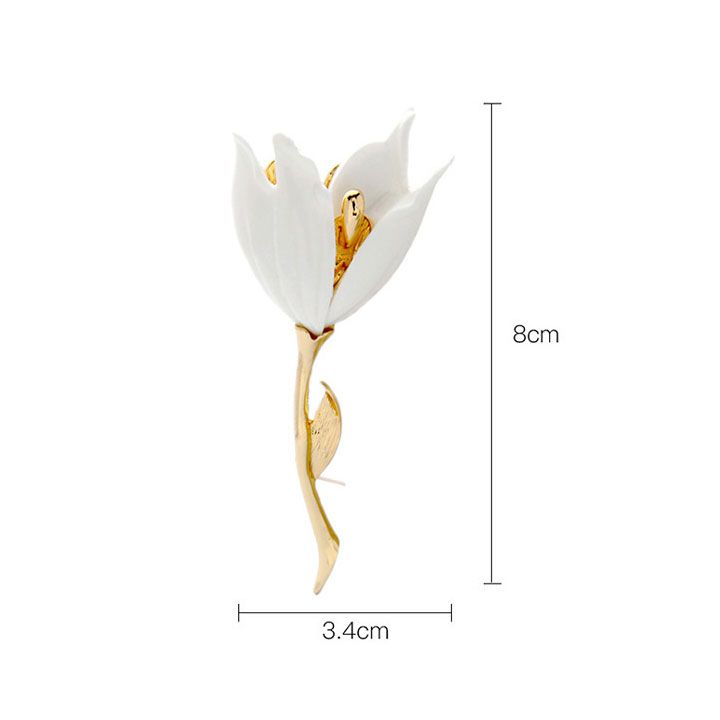 Cài áo hoa tulip trắng