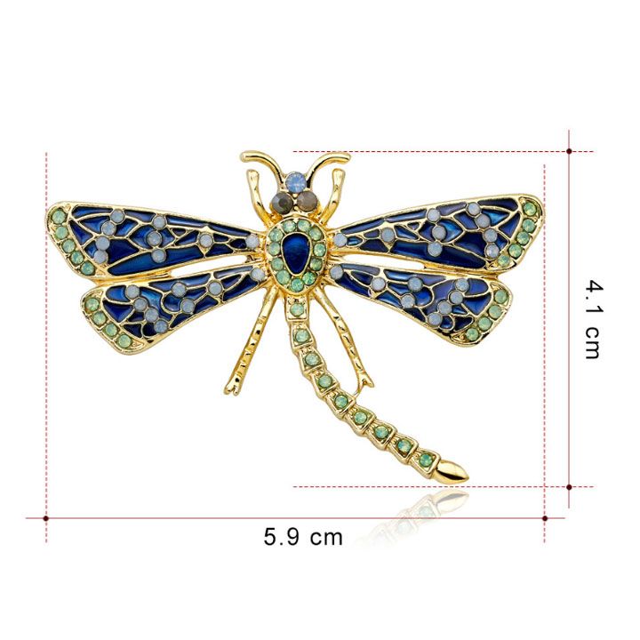 Cài áo chuồn chuồn cánh xanh