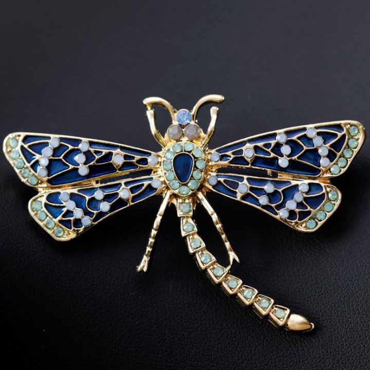 Cài áo chuồn chuồn cánh xanh