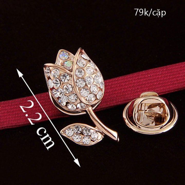 Combo cài cổ sơ mi hình hoa tulip