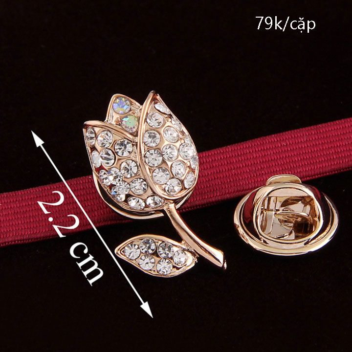Combo cài cổ sơ mi hình hoa tulip