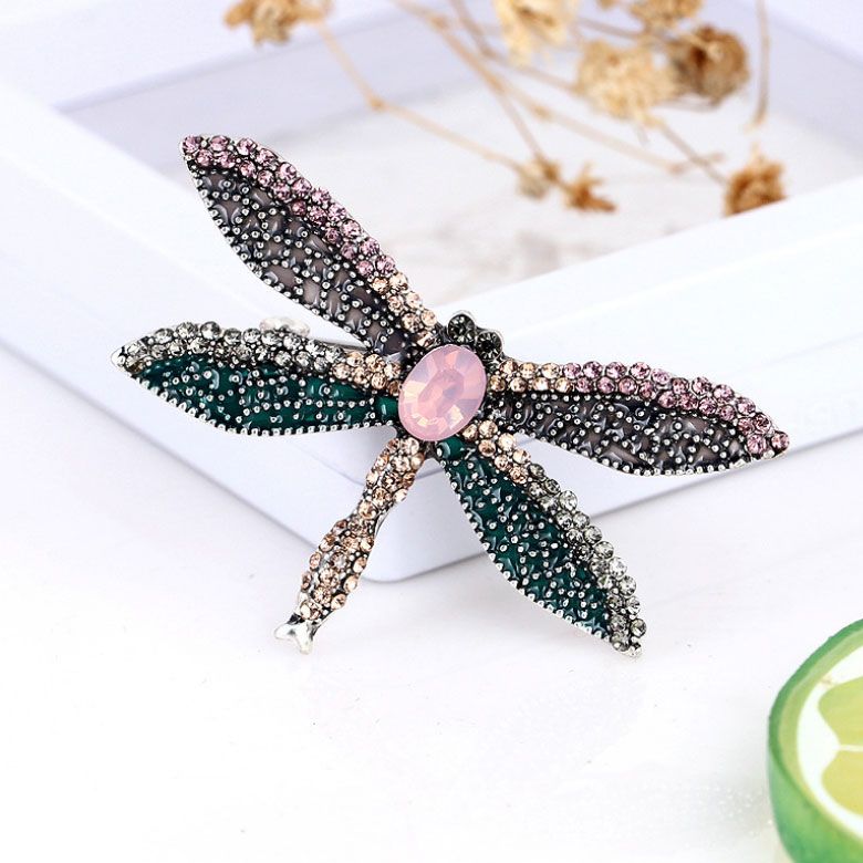 Cài áo chuồn chuồn kim xanh lá