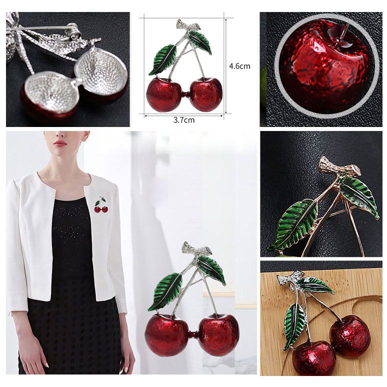 Cài áo cherry đỏ