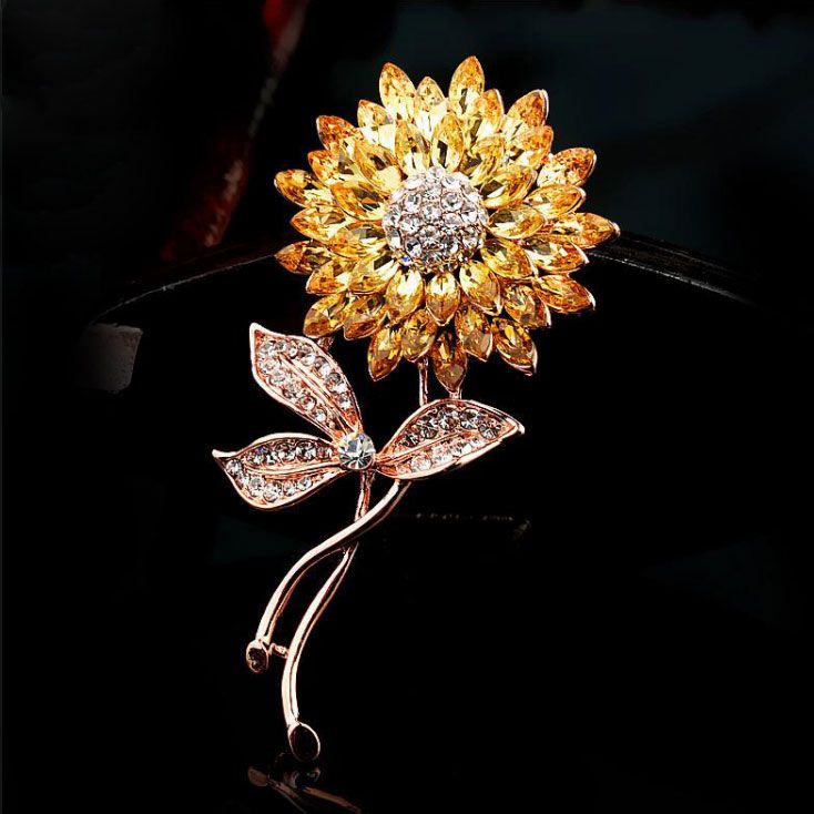 Cài áo cành hoa hướng dương