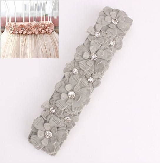 Thắt lưng thun hoa nổi xám