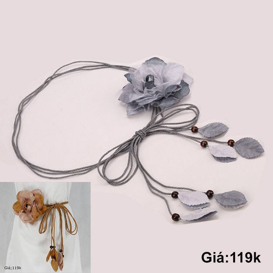 Madam Dzi Thắt lưng hoa vải xám