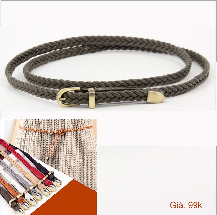Madam Dzi Thắt lưng dây kết xám rêu
