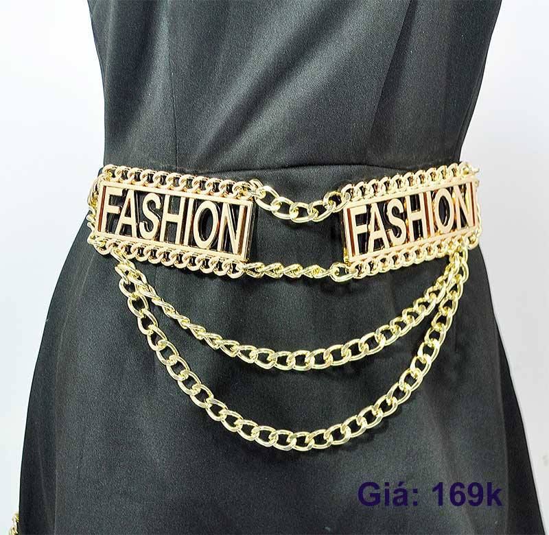 Madam Dzi Thắt lưng hợp kim chữ FASHION