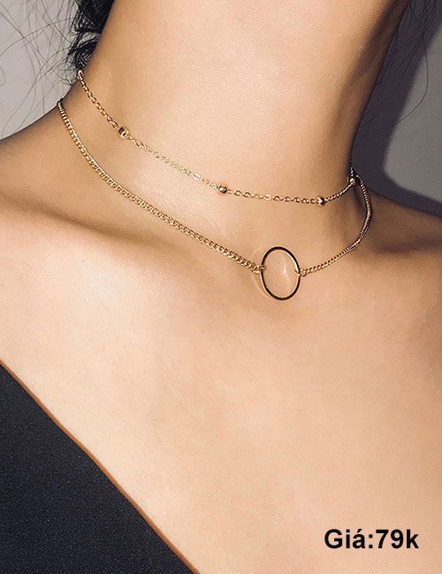 Vòng cổ layer khoen tròn