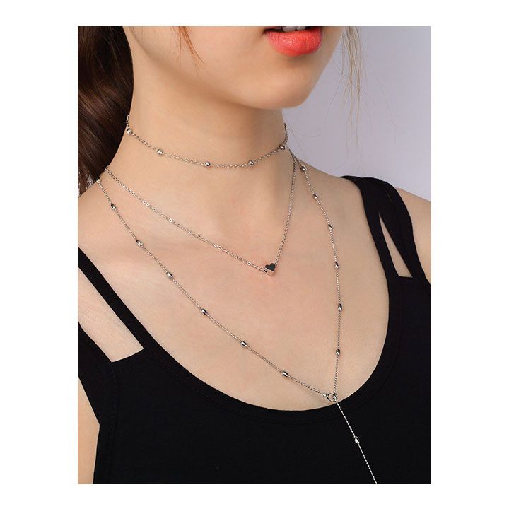 Vòng Cổ Trái Tim Bạc