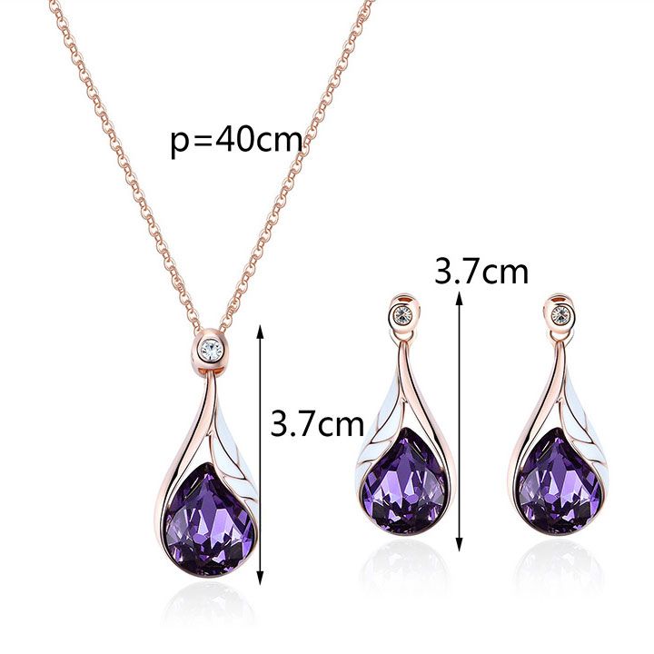 Bộ Vòng Cổ Pha Lê Tím