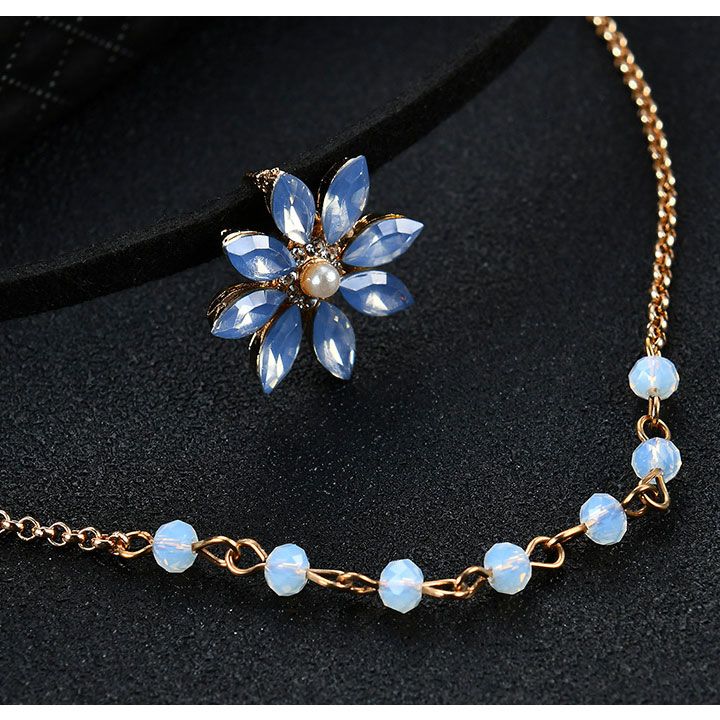 Bộ vòng cổ bông tai choker pha lê