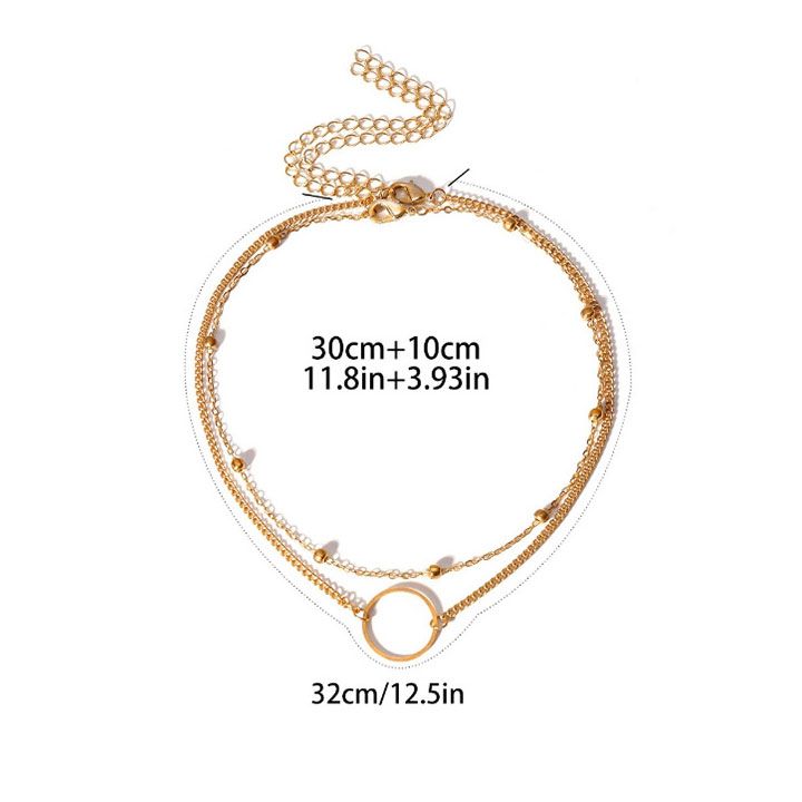 Vòng cổ layer khoen tròn
