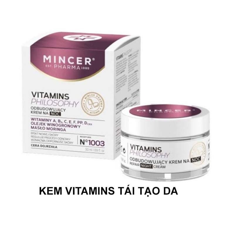 MINCER 1003 : BỘ SERUM, KEM DƯỠNG VITAMIN TÁI TẠO DA