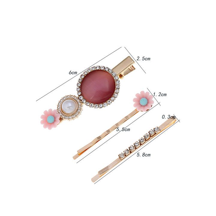 Kẹp tóc hạt châu xanh