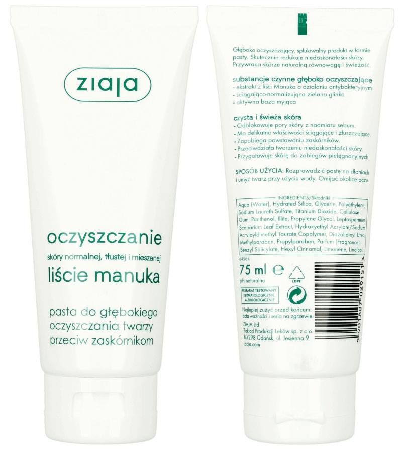 SỬA RỬA MẶT TRỊ MỤN LÁ MANUKA ZIAJA