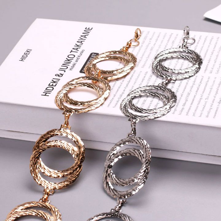 Thắt lưng hợp kim khoen tròn bạc