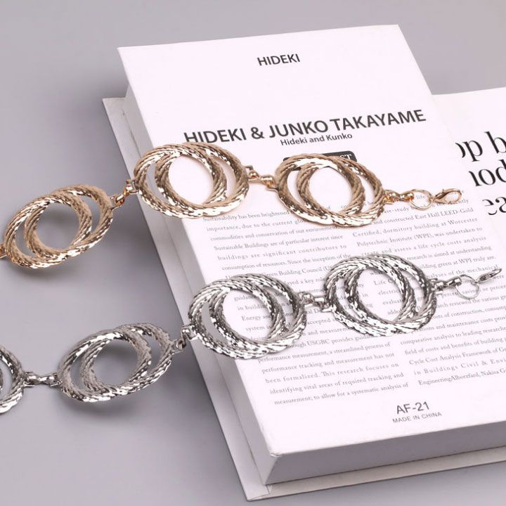 Thắt lưng hợp kim khoen tròn bạc