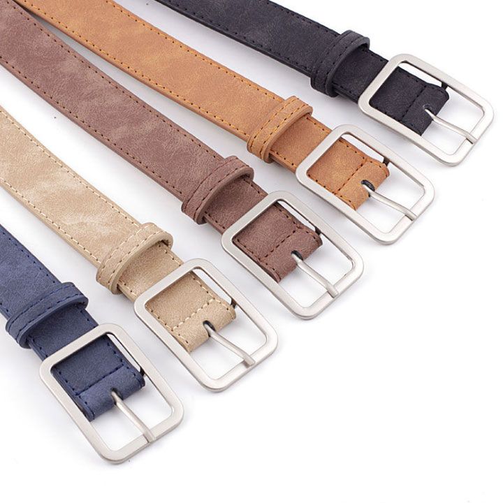 Thắt lưng da lộn khóa chữ nhật