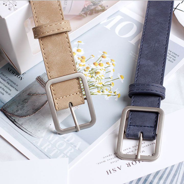 Thắt lưng da lộn khóa chữ nhật