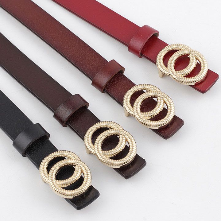 Thắt lưng khóa tròn đôi da mềm